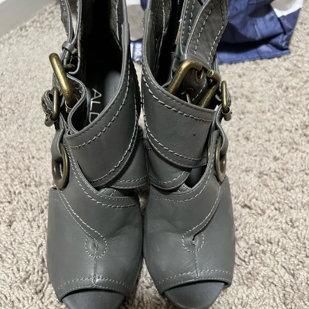 Aldo grey heels with buckle stilettos